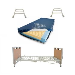 Invacare Etude Electric Hospital Bed, Softform Premier Mattress, & Side Rails Bundle (Includes ETUDE-HC + IPM1080+ ESR-2478)